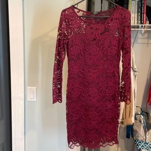 Burgundy lace dress